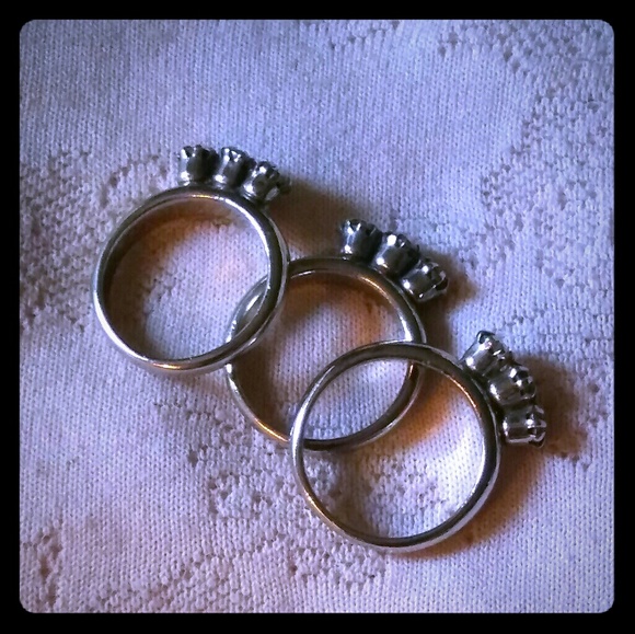 Vintage Three Stone Stack Rings - Picture 7 of 8